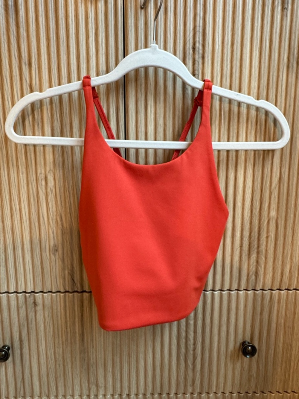 Girlfriend Collective Red-Orange Scoop Neck Sports Bra Athleisure